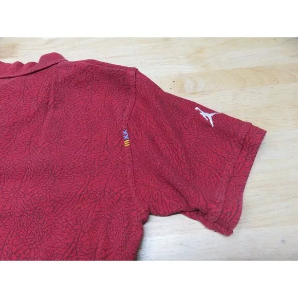 Nike Jordan Red Polo Shirt Sneakers x Chicago Bulls Youth‎ XL 20 Mens S Cotton - Picture 8 of 9